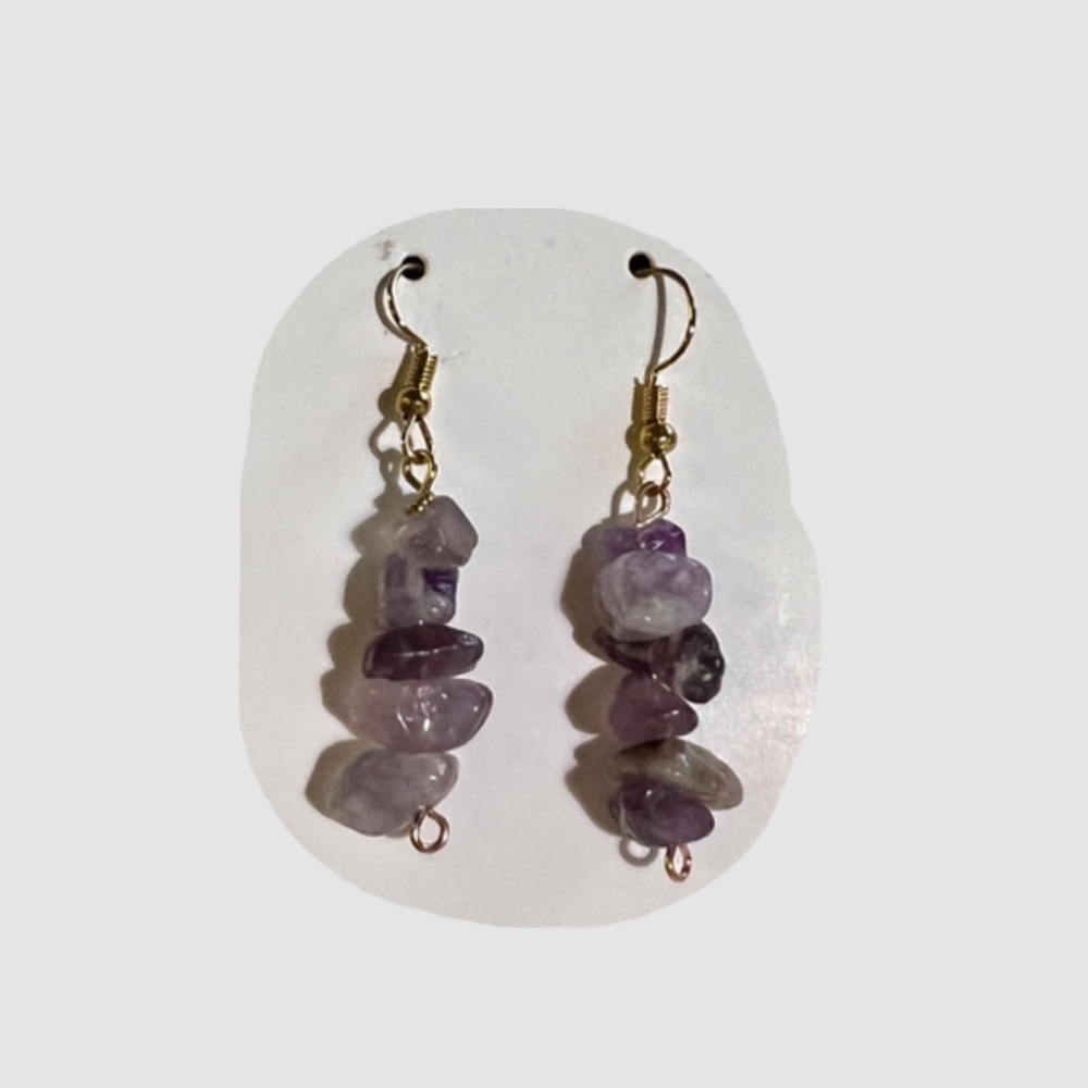 AMETHYST (gold) crystal earrings